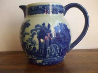 Vintage Large Pitcher Blue Willow Style Victoria Ware Ironstone Jug 6 