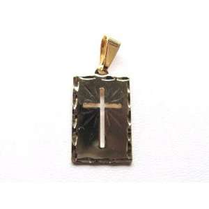  14kt Overlay Tiny Little Dog Tag with Cross Especially for 