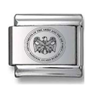  Army, Air Force, National Guard Seal Laser Italian Charm 
