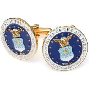 Air Force Seal Gold Plated Cuff Links