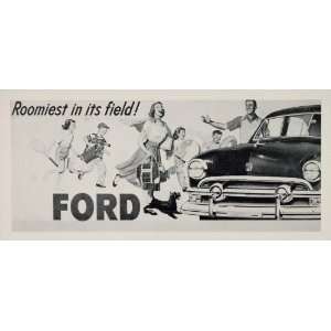 1951 Billboard Ford Car Family Scottish Terrier Ad   Original Halftone 