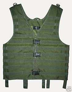 Military Style Tactical Utility MOLLE Vest  OD Green  