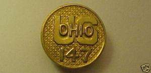 WW1   20s US Army Ohio NG 147 Collar Disk  