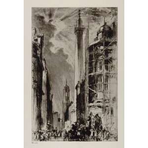  1912 Print Monument Fire of London Frank Brangwyn NICE 