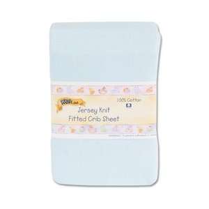  Kids Line Jersey Knit Fitted Crib Sheet   Light Blue Baby