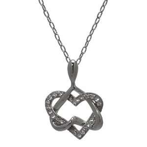    Inspiration Silver Crystal Entwined Hearts Necklace Jewelry