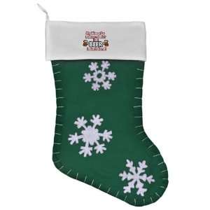 Felt Christmas Stocking Green My Idea of a Balanced Diet is a Beer in 