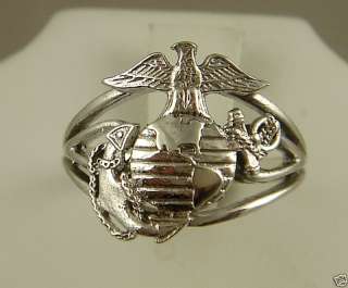OFFICIAL MARINE CORPS.925 SWEET HEART RING SIZE 5  