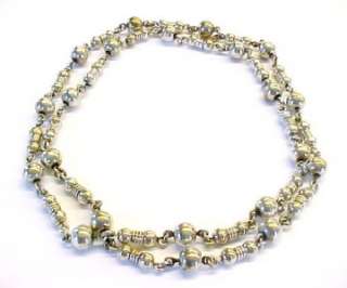   Silver Beaded Fashion Chain Single Strand Necklace; MEXICO 42  