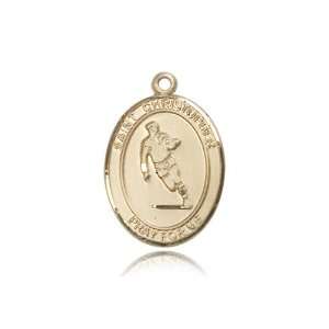  14kt Gold St. Saint Christopher / Field Hockey Medal 1 x 3 