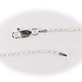 925 Sterling Silver Diamond Cut Rope Chain Necklace  