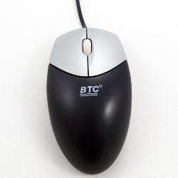 BTC 3D Optical Wheel Mouse PS2 Black Silver M871  