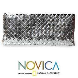 Recycled Metalized Wrapper Eco Splendor Clutch Bag (Guatemala 