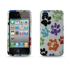 Premium Apple iPhone 4/ 4S Color Dog Paws with Rhinestones Case 