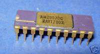 Vintage Rare AM2907DC RAYTHEON 1977 Gold Ceramic IC  