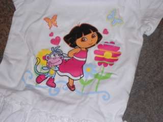NWT Dora the Explorer 2 Pc Shorts Outfit Pink 3T 4T  