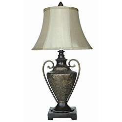 Table Lamp Etched Antique Brass Urn  