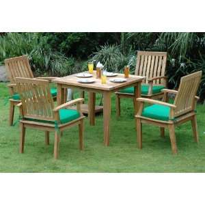   Square Table with Small Slats Bistro Table Set Patio, Lawn & Garden