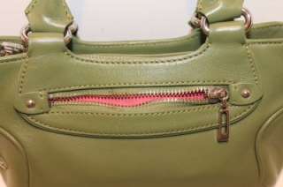 COLE HAAN Auth Pea Olive Green Leather Hobo Shoulder Bag Purse Tote 