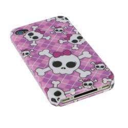 rooCASE Apple iPhone 4 Pink Skull Bow Case  