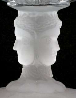 Wright frosted THREE FACE covered compote, 6 d.  