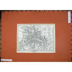  1886 Antique Map Italy Street Plan Pisa Arno Livorno