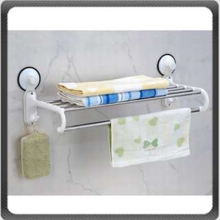 Suction Cup Bath Towel Rails Shelf Rack Holder Bar B  