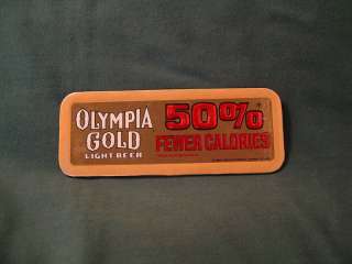 OLYMPIA GOLD LIGHT BEER SIGN CARDBOARD SMALL ORIGINAL  