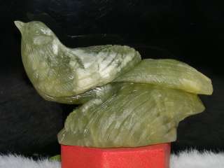 Lemon Jade Carving Bird Crystal Figurine 4.4  