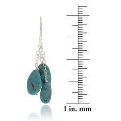 Stonique Creations Sterling Silver Turquoise Nugget Dangle Earrings 