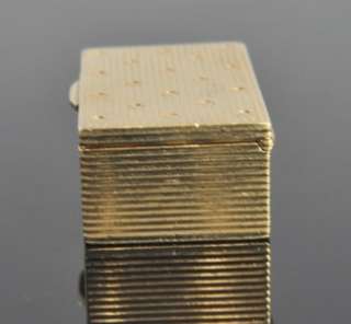   Vintage 14K Yellow Gold Fluted Container Trinket Snuff Pill Box  