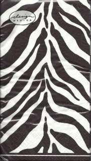 SERENGETI ZEBRA BLACK & WHITE SAFARI PAPER GUEST TOWELS / BUFFET 