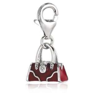  Sterling Silver & Enamel clip on handbag charm Jewelry