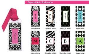   Paparte bookmarks Damask, Argyle, dots, Zebra print bookmarks Noir