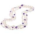   Emerson Couture Pearl and Amethyst 64 inch Endless Necklace (6 7 mm