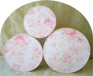 Fabric Covered Hat Boxes, Roses on Buttery Cream, LG,  