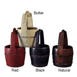 Natural Stained Wooden Handle Bucket  
