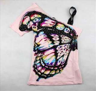 NEW Women/girl Colorful butterfly Top 16159 Pink sz S L  