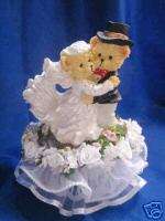 Dancing Bears in Love Bride and Groom wedding cake top  