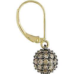 14k Gold 2ct TDW Champagne Diamond Earrings  