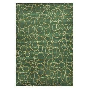   Modern Large Hand Knotted Rug Green 9 x 12 Furniture & Decor