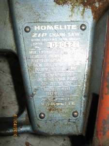 Vintage Homelite Chainsaw Chain Saw Antique Zip Blue  