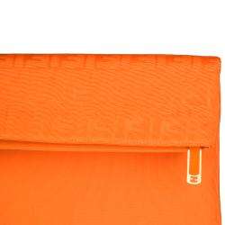 Fendi Orange Canvas Fold over Clutch  