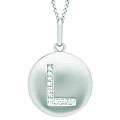 14k White Gold Diamond Initial L Disc Necklace 