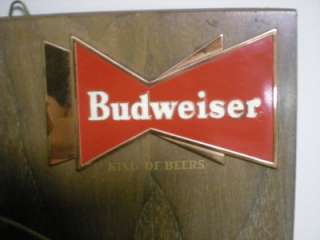 VINTAGE 1957 BUDWEISER ANHEUSER BUSCH A & EAGLE METAL & WOOD BEER SIGN 