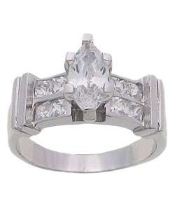 Tressa Sterling Silver CZ Marquise Engagement Ring  