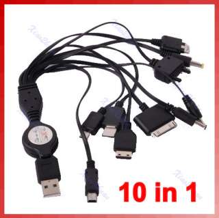 Universal 10 in 1 USB Multi Charger Retractable Phone Cable For Nokia 