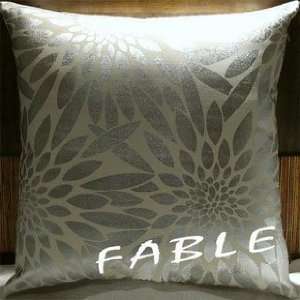 Decorative Ivory Silver Foil Leaf Throw Pillow Cover 