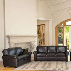  Abbyson Living London 2 piece set Leather Sofa and 