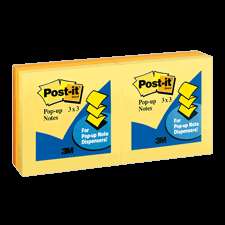 Post It Refill Notes, Pop Up,3x3, Assorted Sunbrite,6 Pack   
